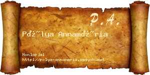 Pólya Annamária névjegykártya