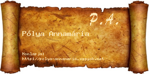 Pólya Annamária névjegykártya